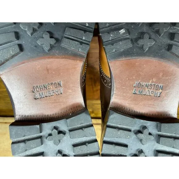 Johnston & Murphy Shoes Mens Size 9M Brown 2-Tone Leather Saddle Oxfords 20-7874 - Picture 8 of 11